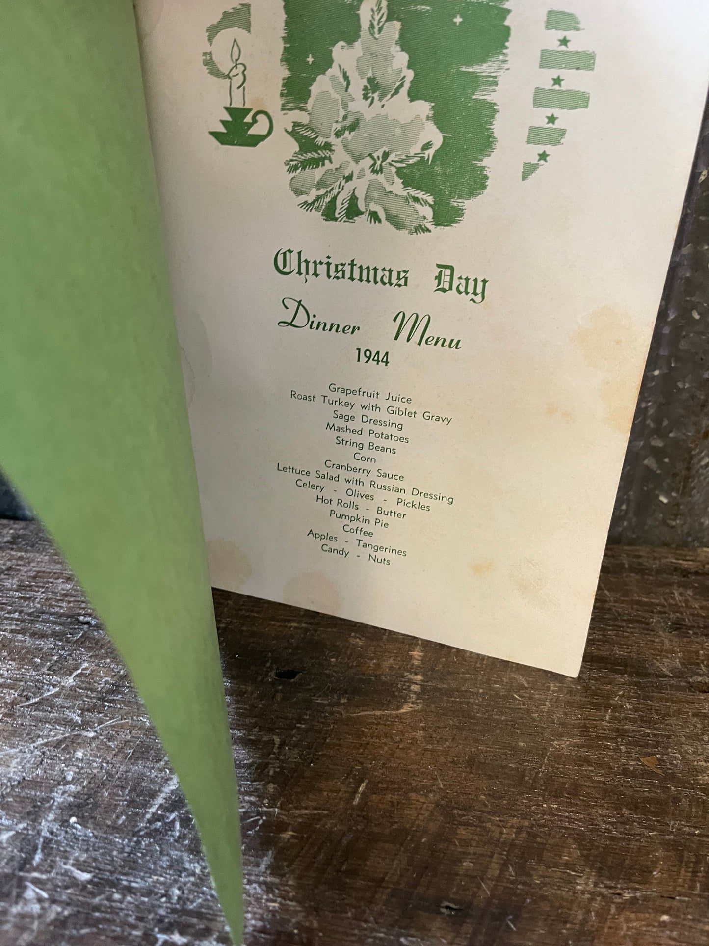 1944 Military Police Detachment Christmas Dinner Menu & Personnel Roster Booklet