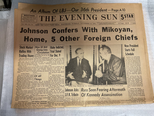The Evening Sun Nov 26, 1963 “Johnson Confers”