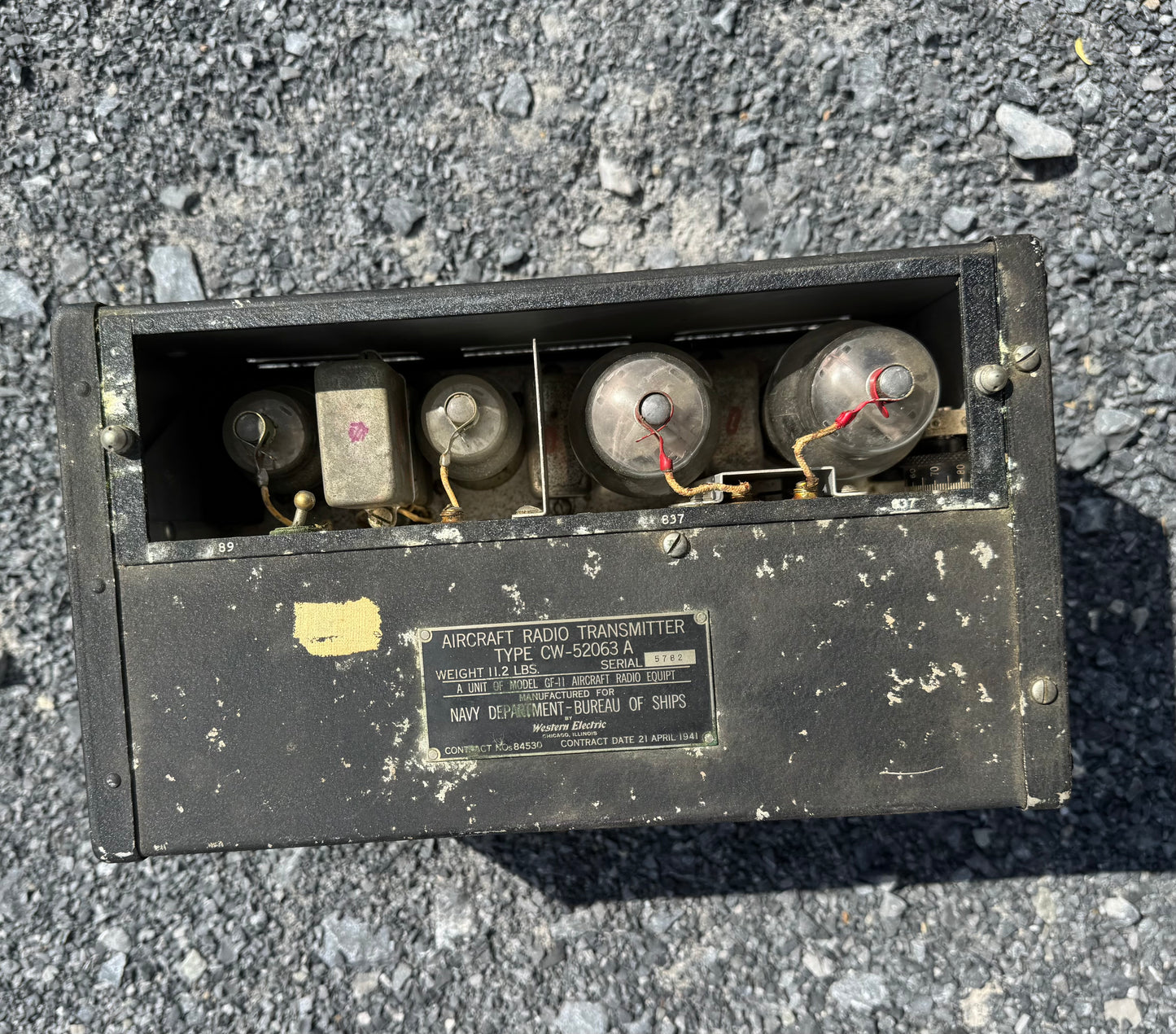 WWII U.S. Navy GF-11 Aircraft Radio Transmitter CW-52063-A – Western Electric 1941