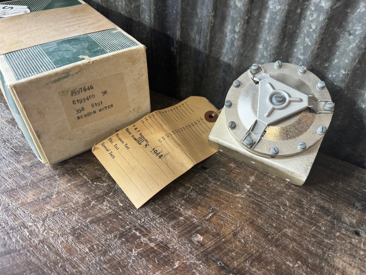 WWII Yale Beacon Meter – Original Box and 1944 Inspection Tag