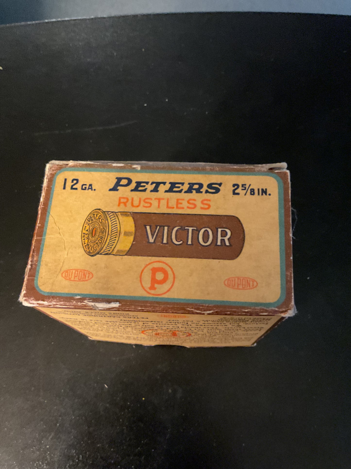Vintage Peters Victor Rustless 12 Gauge Smokeless Shotgun Shells — Full Box of 25