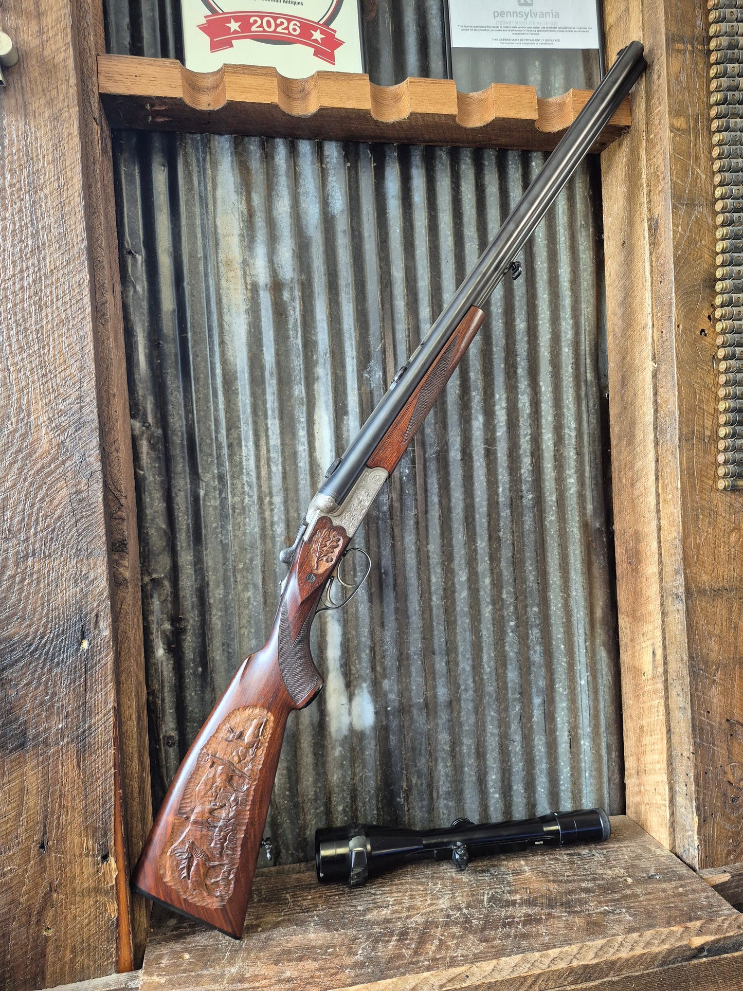 Simson, Suhl 16ga sxs 7x57R under. Made in GDR