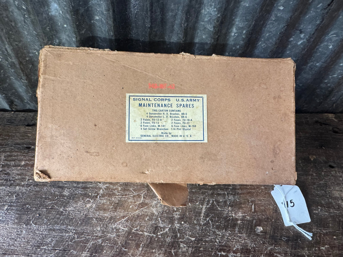 WWII U.S. Army Signal Corps General Electric Maintenance Spares Kit – Complete Unused Contents