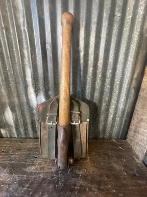 West German Bundeswehr Entrenching Tool & Carrier – Folding Pick/Shovel Combination