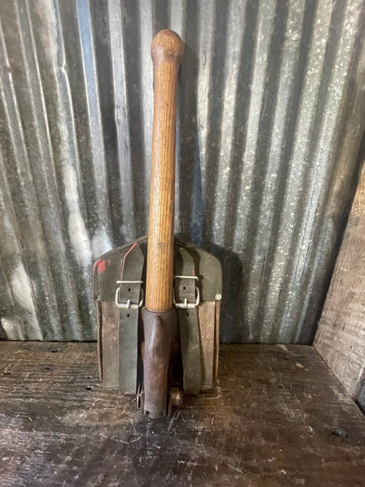 West German Bundeswehr Entrenching Tool & Carrier – Folding Pick/Shovel Combination