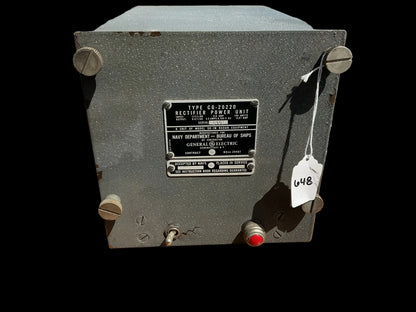 WWII U.S. Navy SK-1 Radar Rectifier Power Unit – GE CG-20220 – Bureau of Ships