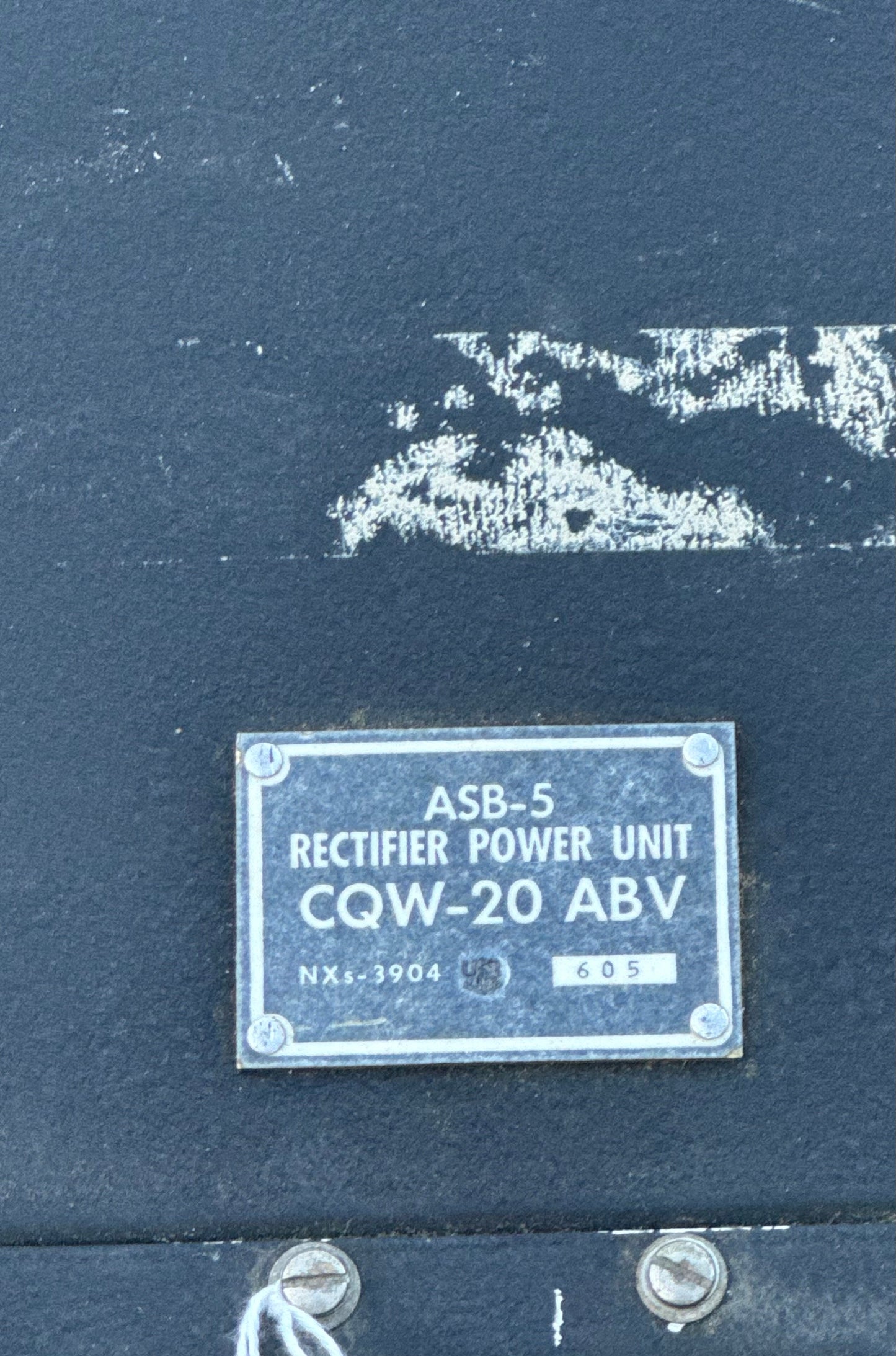 WWII U.S. Navy ASB-5 Radar Rectifier Power Unit CQW-20 ABV