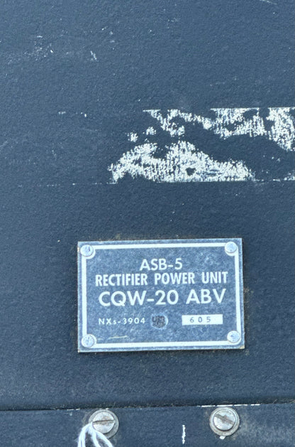 WWII U.S. Navy ASB-5 Radar Rectifier Power Unit CQW-20 ABV