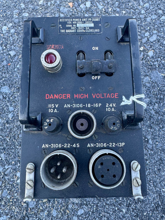 WWII U.S. Army Rectifier Power Unit PP-35/ART Aircraft Radar Power Supply