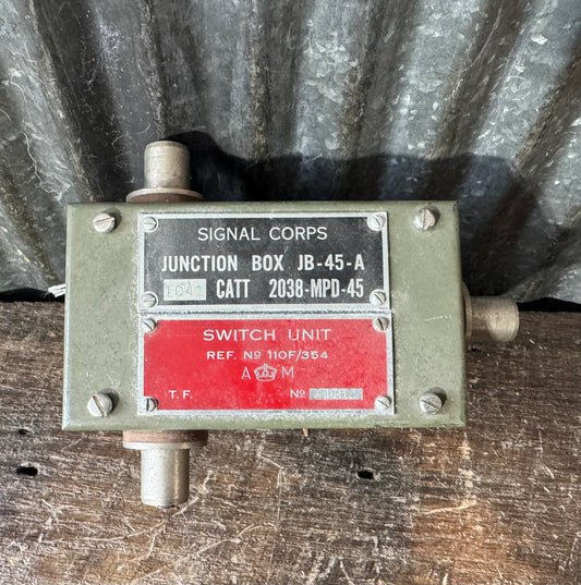 WWII Signal Corps Junction Box JB-45-A / British A.M. Switch Unit Ref. No. 110F/354