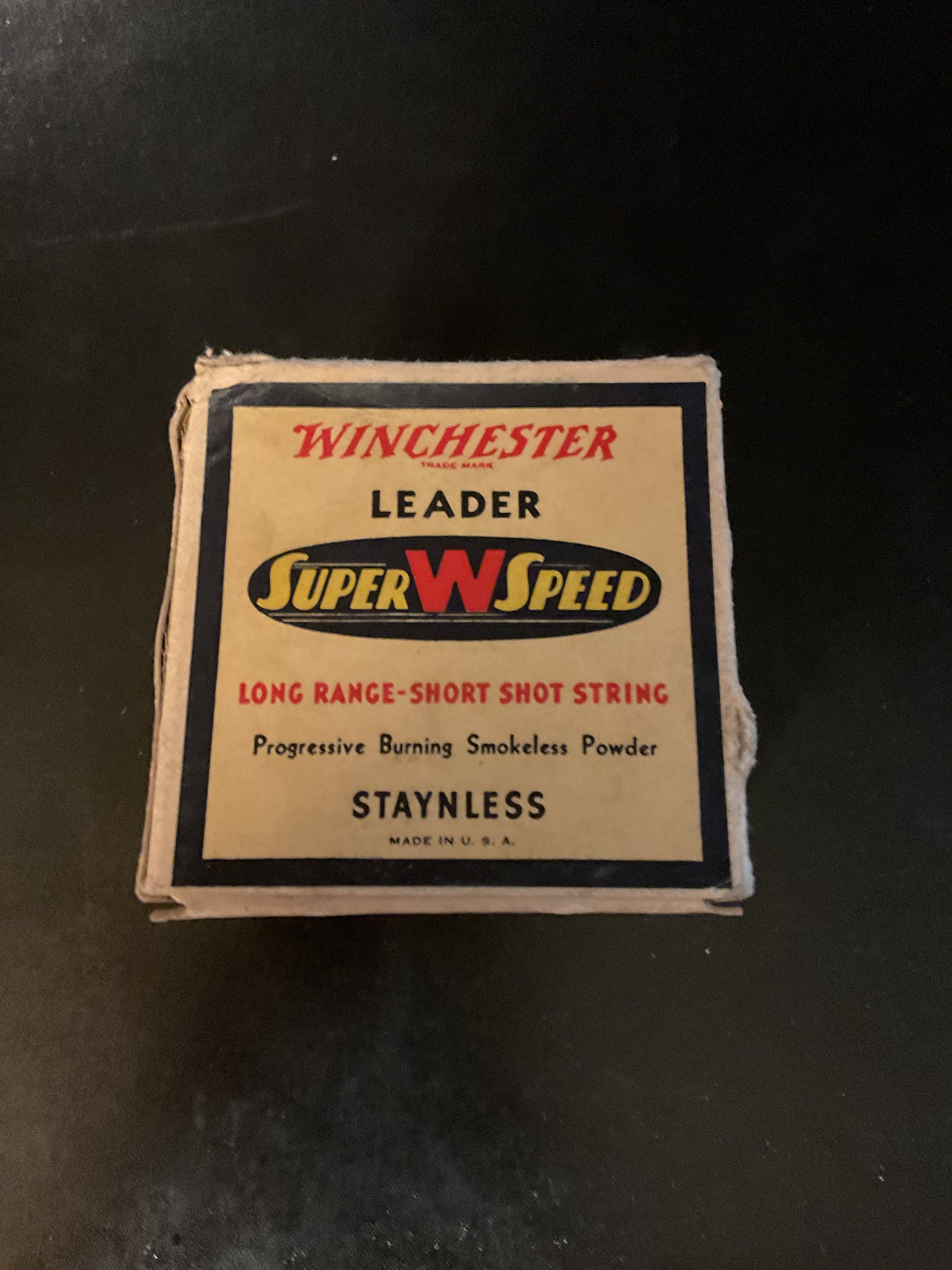 Vintage Winchester Leader Super Speed 12 Gauge 3” Magnum Shot Shells — Full Box of 25