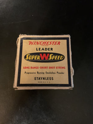 Vintage Winchester Leader Super Speed 12 Gauge 3” Magnum Shot Shells — Full Box of 25