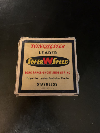 Vintage Winchester Leader Super Speed 12 Gauge 3” Magnum Shot Shells — Full Box of 25