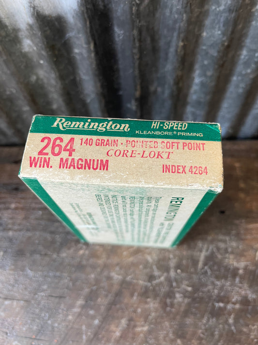 Vintage Remington .264 Winchester Magnum 140gr Core-Lokt PSP Ammunition – Full 20 Round Box