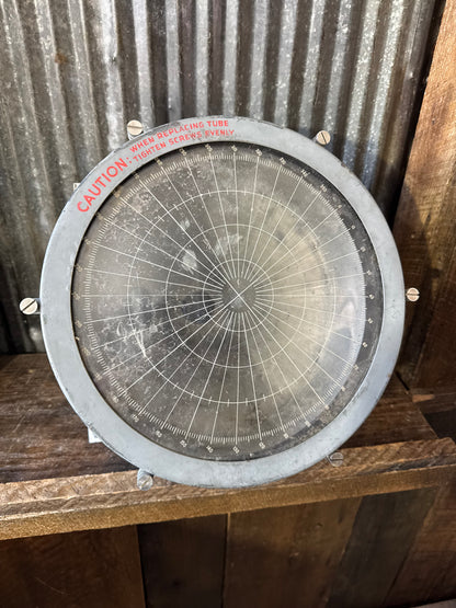 Vintage Military Radar Indicator CRT / PPI Display Assembly