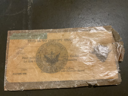 U.S. Navy Aviation Cadet Identification Card un-issued