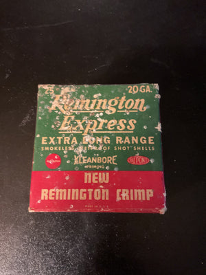Vintage Remington Express Extra Long Range 20 Gauge Shot Shells — Full Box of 25