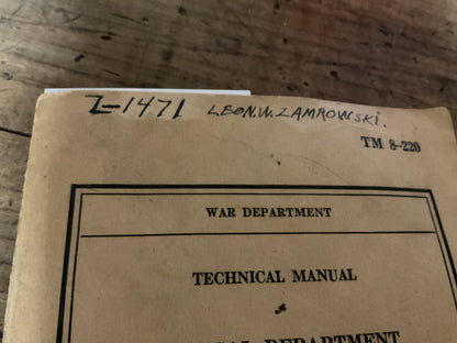Pre-WWII Army Medical Manual-Named Copy-1941 U.S. War Dept Issue