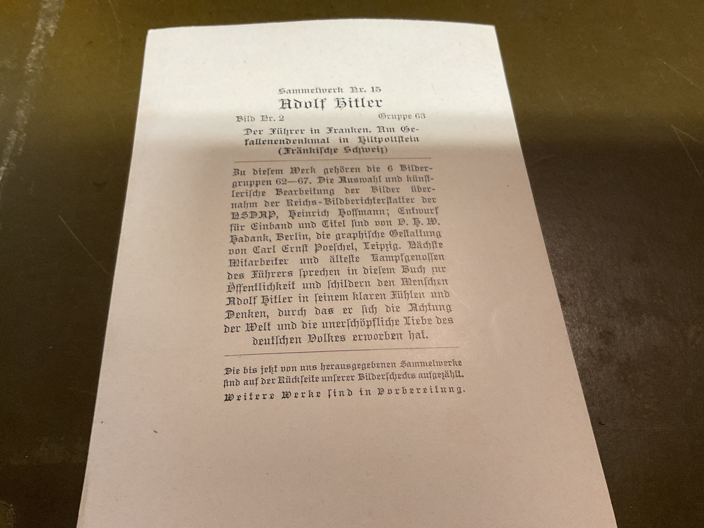 WWII German Propaganda Card