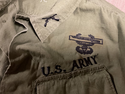 Vietnam Era U.S. Army OG-107 Utility Shirt-“DOLAN” Reproduction MACV-SOG/Airborne Style   Insignia