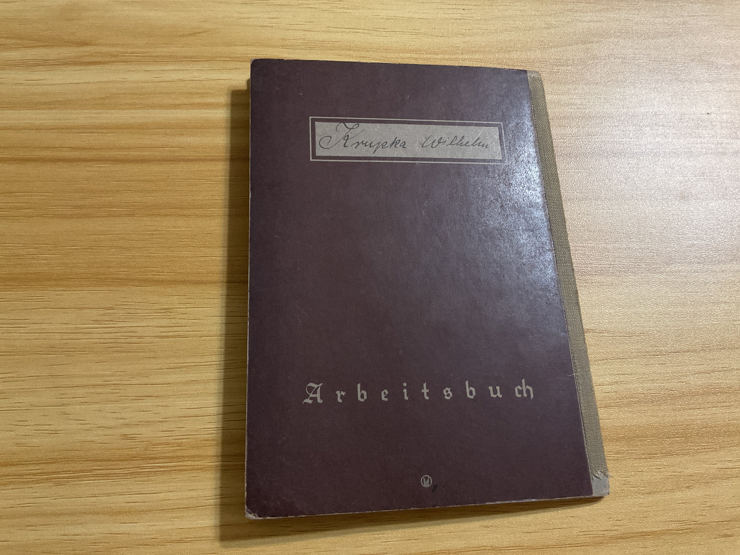 Original WWII German Deutsches Reich Arbeitsbuch-Wilhelm Knupka-Official Employment Book-26 February 1935