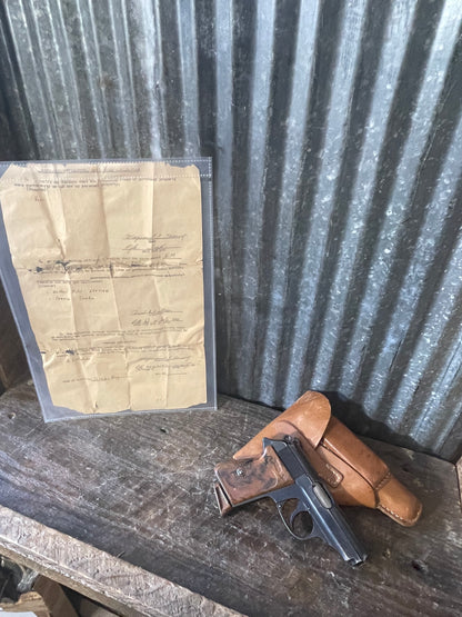 1940 Walther PPK – 7.65mm (.32 ACP) – Early Wartime Commercial – Eagle/N Proofed – WWII Veteran Bring-Back with Papers & GJH Holster