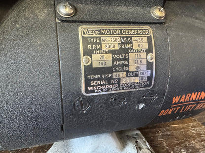 WWII B-29 Aircraft PU-7/AP Motor Generator – Wincharger / Zenith – U.S. Army Signal Corps