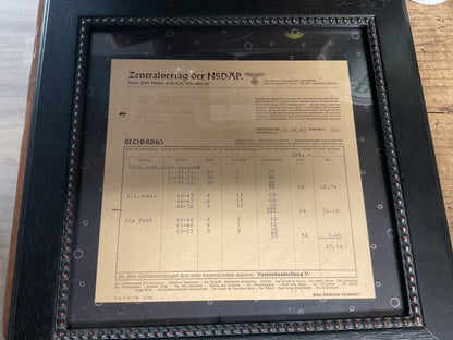 Original 1943 NSDAP Invoice-WWII German Document