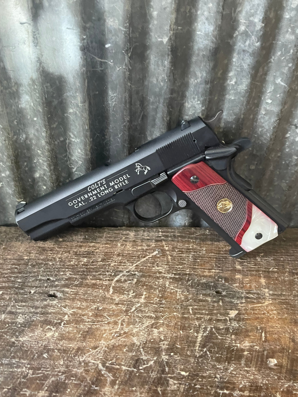 Colt/Walther Government Model 1911-22 – .22 LR – Like New in Box – Upgraded Grips
