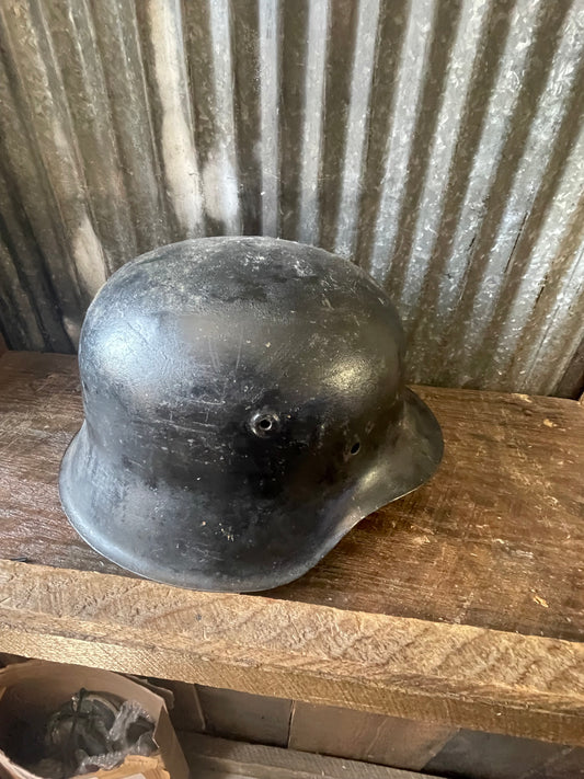 WWII German M42 Helmet Shell – Original Interior Paint & Named/Initialed