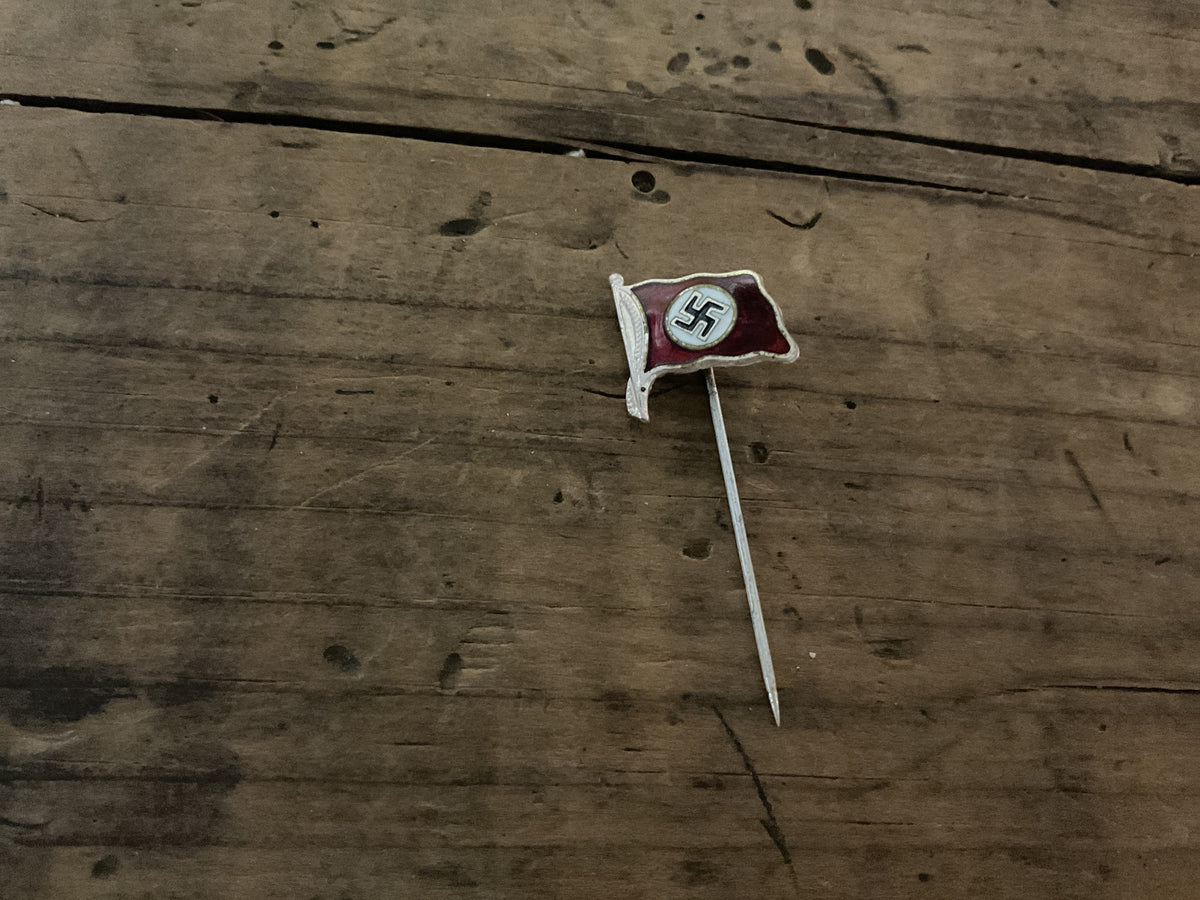 Original WWII German NSDAP Party Flag Enamel Stickpin