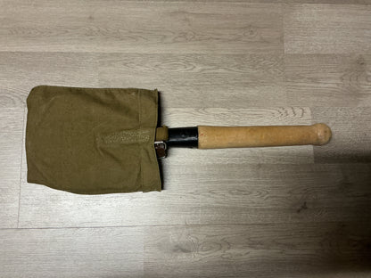 1981 OTKI Marked Military Entrenching Shovel w/ Canvas Carrier Eastern Block Surplus