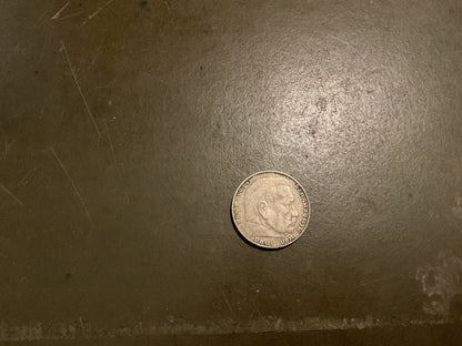 German 2 Reichsmark Silver Coin