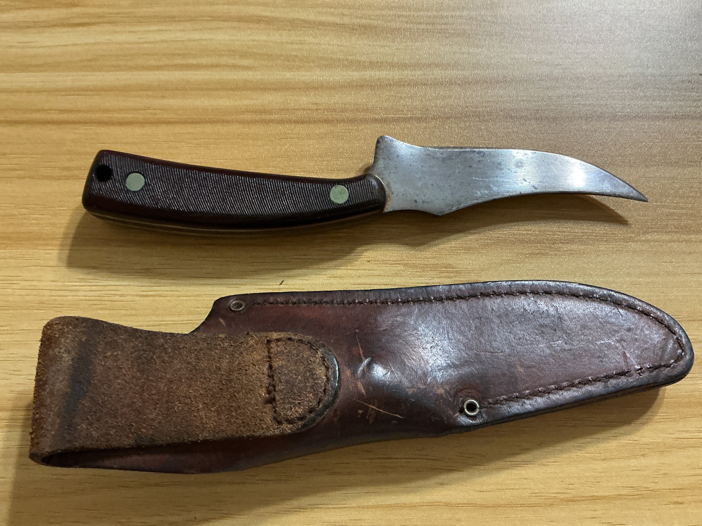 Schrade Old Timer USA 152 Fixed Blade Skinning Knife w/ Leather Sheath