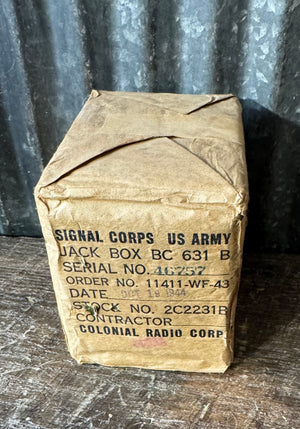 WWII U.S. Army Signal Corps BC-631-B Jack Box NOS Sealed in Original 1944 Packaging