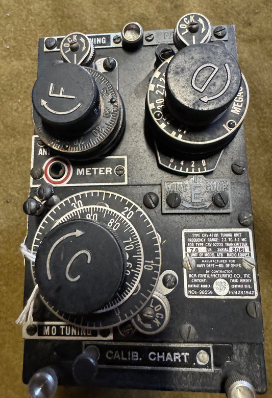 WWII U.S. Navy CRV-47191 Radio Tuning Unit (RCA – 1942)