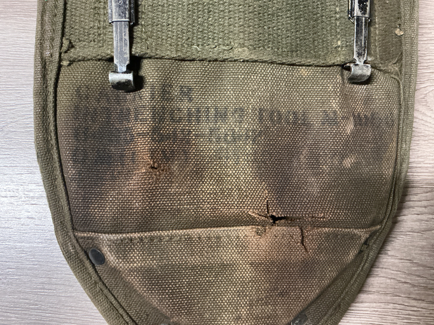 Original U.S. Military Ames 1966 VietnamFolding Entrenching Tool E-Tool w/ Cover Also Marked