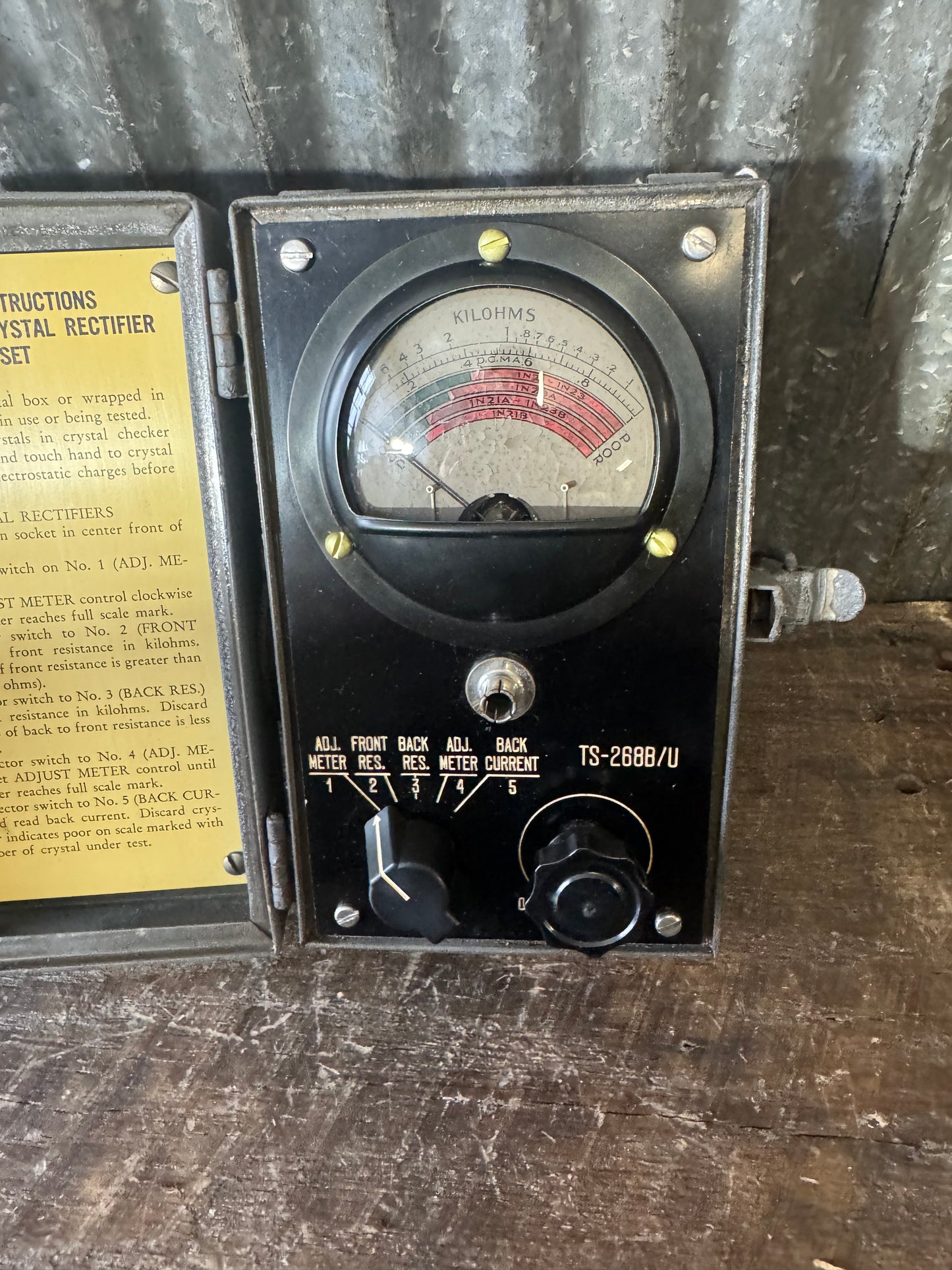 WWII U.S. Military TS-268B/U Crystal Rectifier Test Set