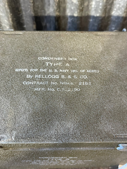 WWII U.S. Navy Condenser Box Type A – Kellogg Switchboard & Supply Co. – Aircraft Radar Component