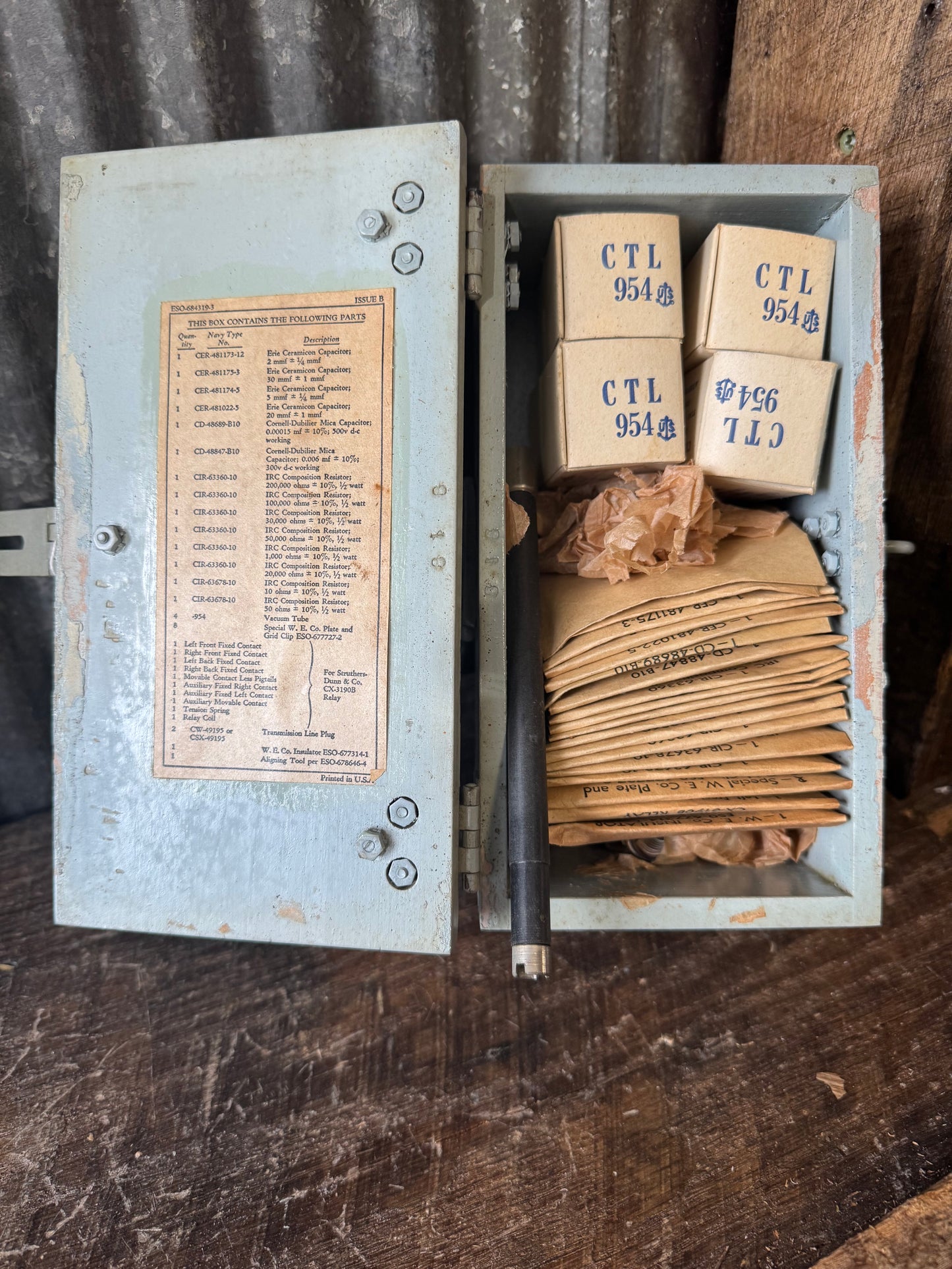 WWII Aircraft Radio Equipment Homing Adapter Operating Spares Kit – Model ZB-3 (1941)