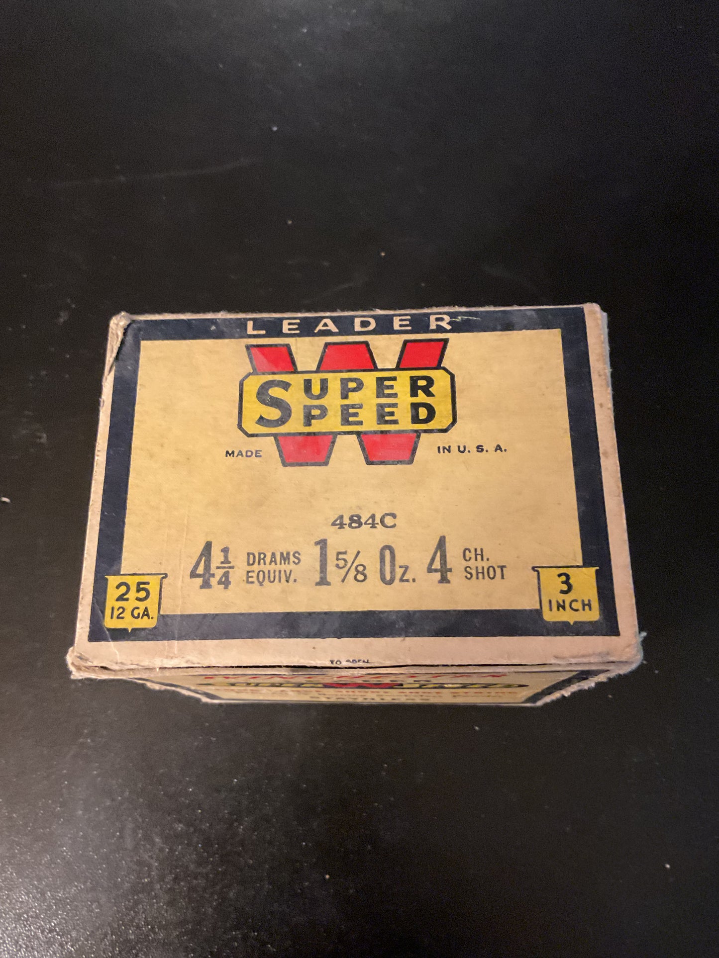 Vintage Winchester Leader Super Speed 12 Gauge 3” Magnum Shot Shells — Full Box of 25