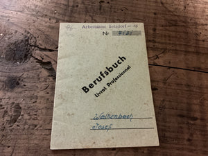 1948-1954 West German Berufsbuch (Employment Record Book)- Named: Betzdorf Labor Office-Complete