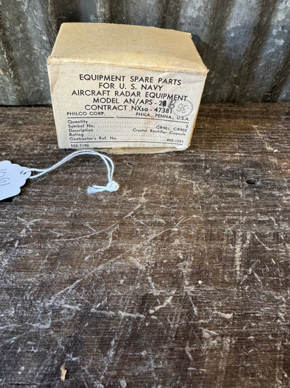 NOS U.S. Navy AN/APS-2B Radar Crystal Rectifier Capsules CR901 CR902 Sylvania CHS-1N21 Set