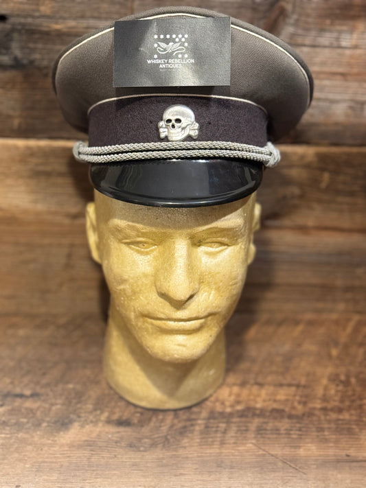 Repro German SS Officer Visor Cap with Insignia