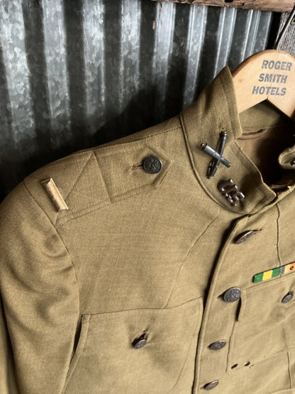 WWI U.S. Army M1912 Officers Service Coat-2nd Lieutenant -89th Infantry Division-Hart, Schaffer & Marx Tailored