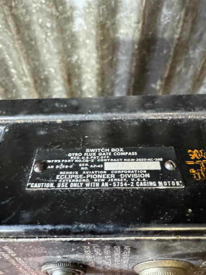 Bendix Eclipse-Pioneer Gyro Flux Gate Compass Switch Box