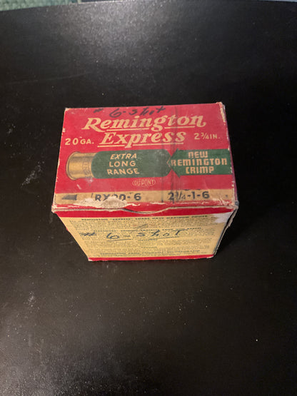 Vintage Remington Express Extra Long Range 20 Gauge Shot Shells — Full Box of 25