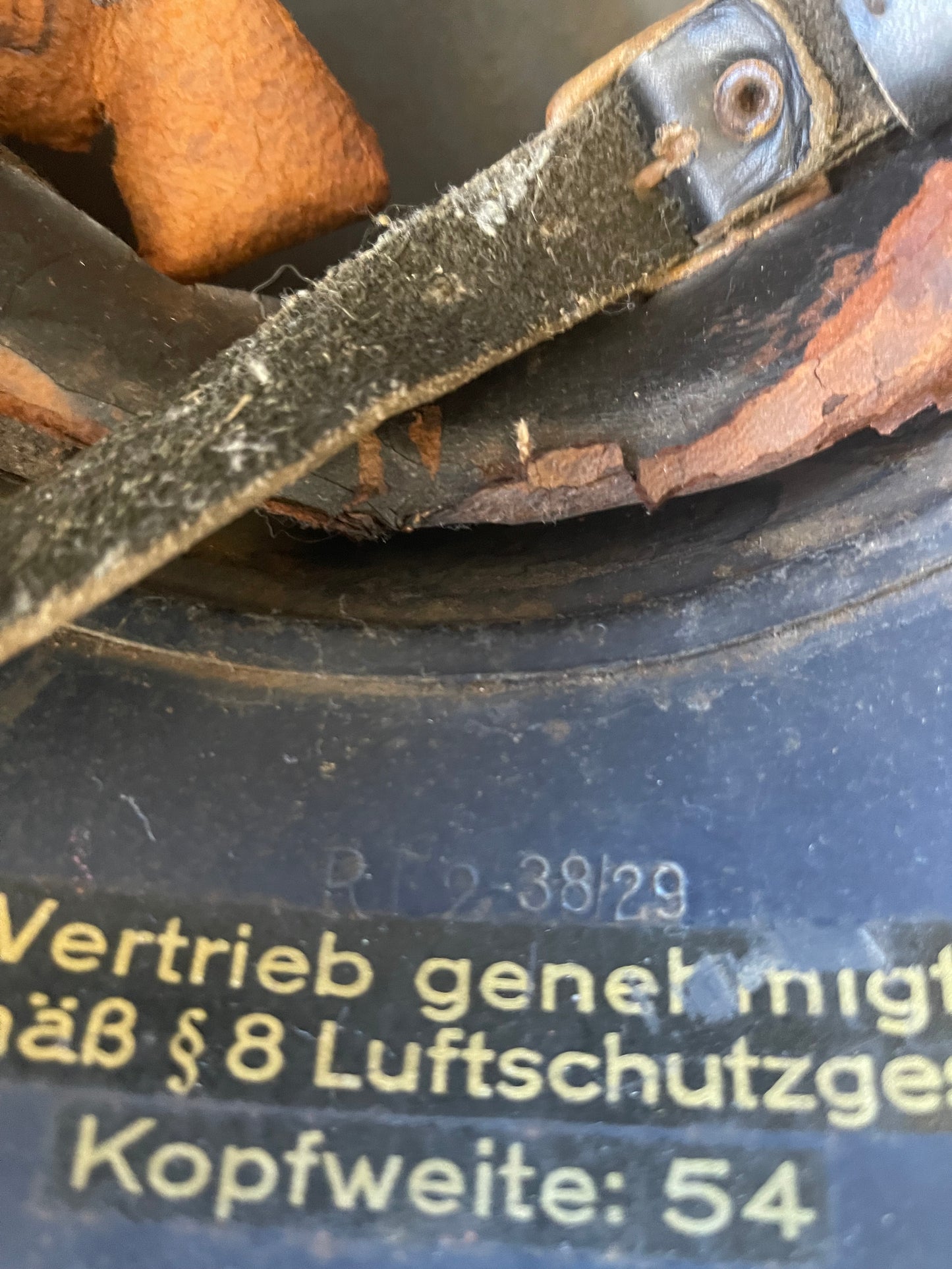 WWII German Luftschutz Gladiator Helmet – Decal – Size 54 – Original Finish