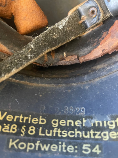 WWII German Luftschutz Gladiator Helmet – Decal – Size 54 – Original Finish