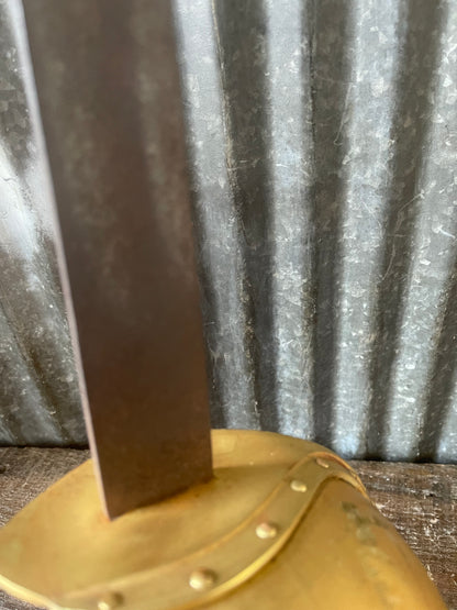 Reproduction Naval Cutlass Sword — Brass Guard & Leather-Wrapped Grip
